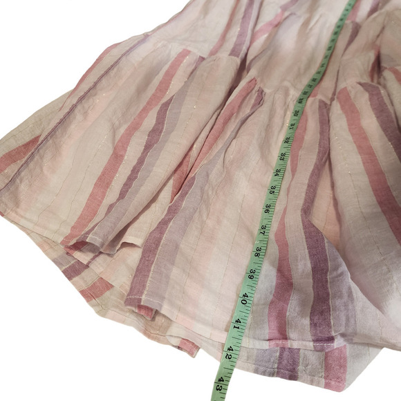 Nwt Beach Lunch Lounge Viola Stripe Adjustable Cami Tiered Smock Lana Dress L - Picture 5 of 7